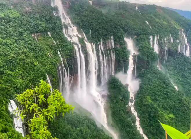 Seven Sisters Waterfalls, one of the famous waterfalls in Meghalaya