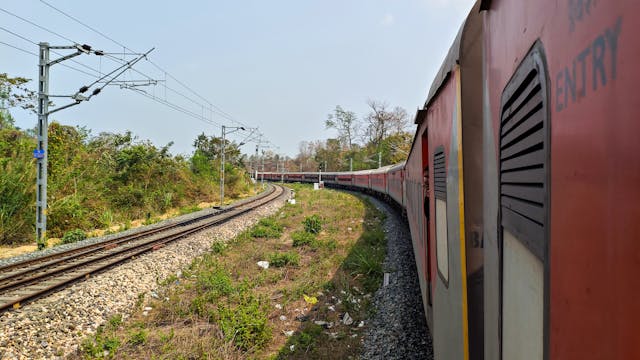 Passenger train passing through Assam